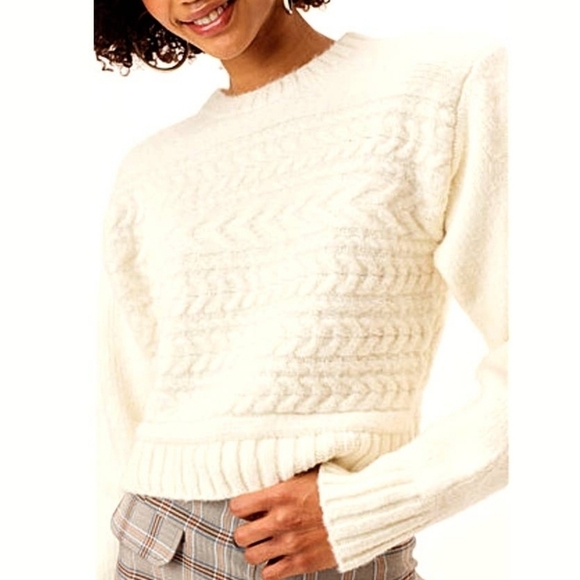 For Love & Lemons Dominique Shoulder Pad Sweater - Picture 1 of 5